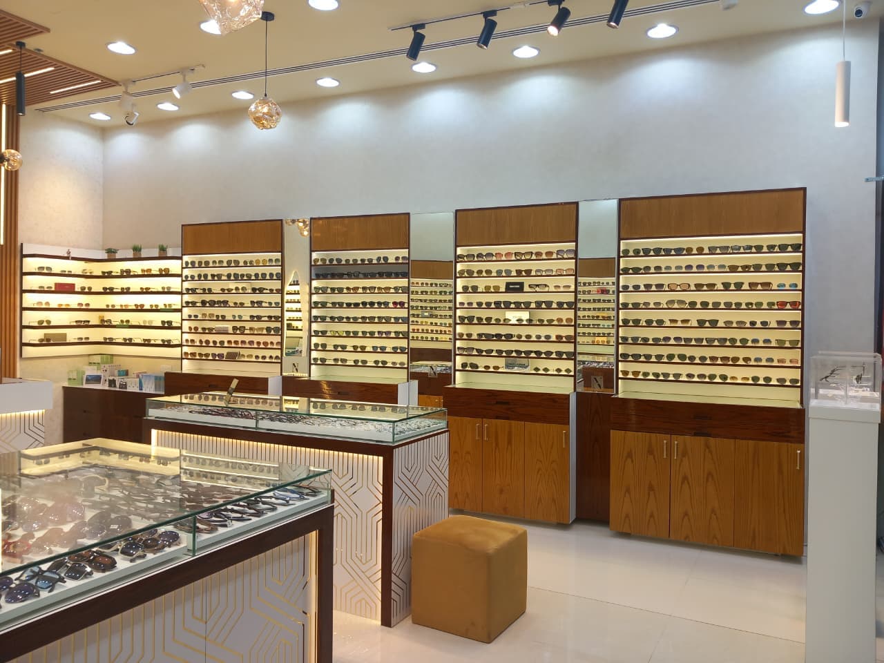 Prescription glasses on display at Nuova Optics, The Walk Dubai Marina